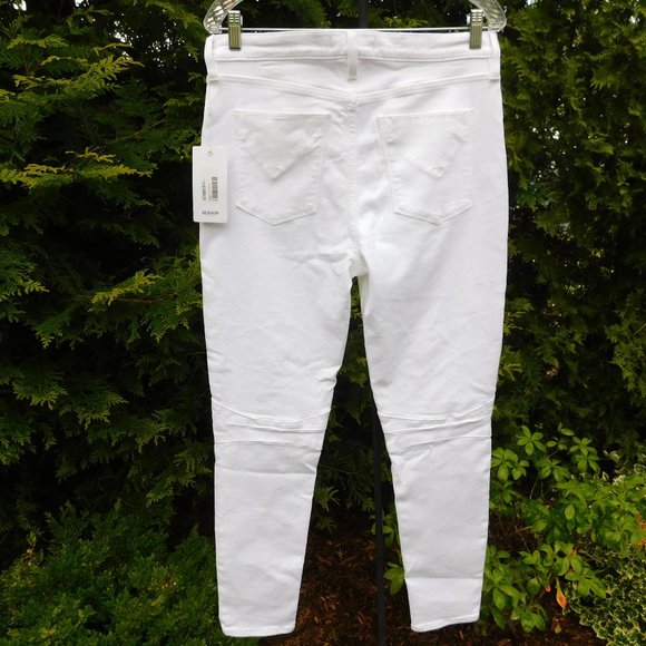 Hudson Jeans White High-Rise Moto Skinny Ankle Jeans NWT - Picture 4 of 5